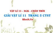 Giải Vật lí 11 trang 5 Chân trời Sáng tạo